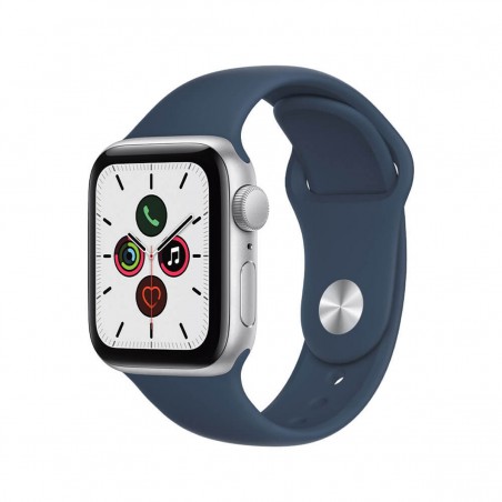 Apple Watch SE 2021 GPS 44mm Aluminio Plata y correa deportiva Azul Abismo