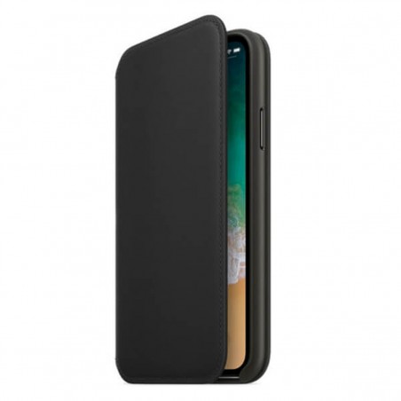 Funda Leather Folio negra para iPhone X