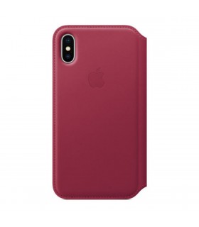 Funda Leather Folio morada para iPhone X