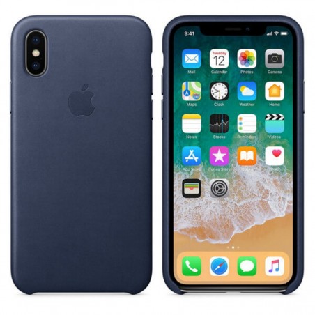 Funda Leather Case azul para iPhone X
