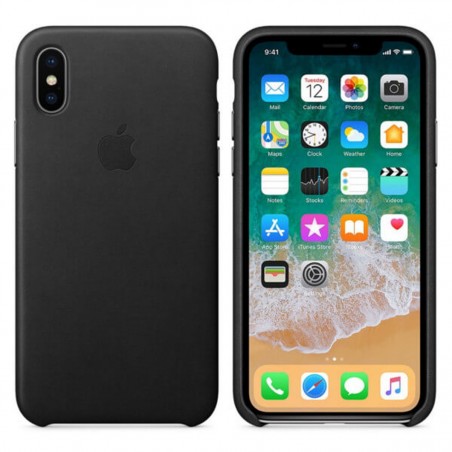 Funda Leather Case negra para iPhone X