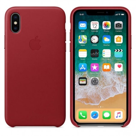 Funda Leather Case roja para iPhone X