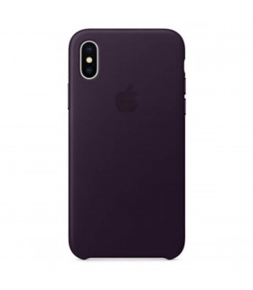 Funda Leather Case morada para iPhone X
