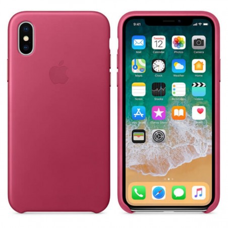 Funda Leather Case rosa para iPhone X