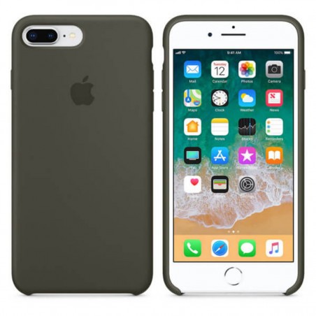 Funda de silicona verde para iPhone 8 Plus / 7 Plus