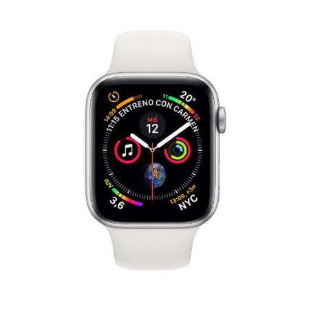 Apple Watch Series 4 GPS + Cellular 44 mm Plata con Correa Sport Blanca MTVR2TY/A