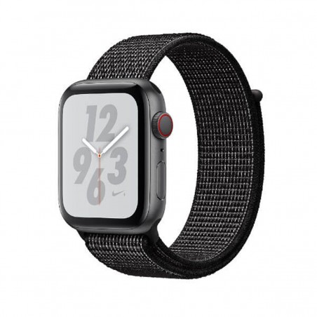 Apple Watch Series 4 Nike+ GPS + Cellular 44 mm Gris espacial y correa Loop Nike Sport Negra MTXL2TY/A