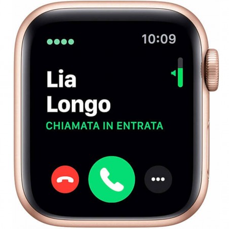 Apple Watch Series 5 GPS, Caja 44mm Aluminio Oro y correa deportiva rosa