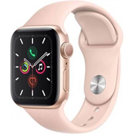 Apple Watch Series 5 GPS + Celular, Caja 40mm Aluminio Oro y correa deportiva Rosa Arena MWX22TY/A