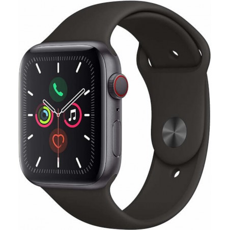 Apple Watch Series 5 GPS + Celular, Caja 40mm Aluminio Gris espacial y correa deportiva negra MWX32TY/A