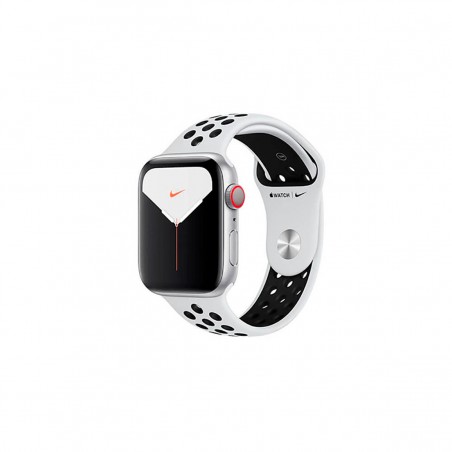 Apple Watch Series 5 Nike GPS + Cellular, Caja 40mm Aluminio Plata y Correa Deportiva Platino Puro/Negro MX3C2TY/A