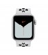 Apple Watch Series 5 Nike GPS + Cellular, Caja 40mm Aluminio Plata y Correa Deportiva Platino Puro/Negro MX3C2TY/A