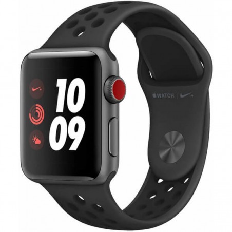 Apple Watch Series 5 Nike GPS + Celular, Caja 44mm Aluminio Gris espacial y correa deportiva antracita/negra MX3F2TY/A