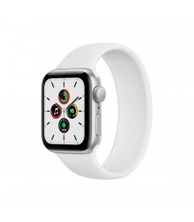 Apple Watch SE (GPS), 44 mm Aluminio Plata y correa deportiva Blanca