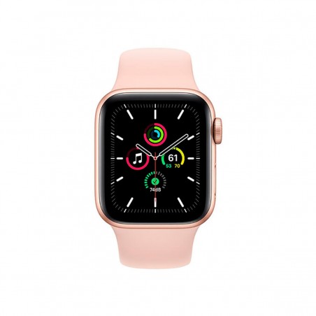 Apple Watch SE (GPS), 44mm Aluminio Oro y correa deportiva Rosa Arena