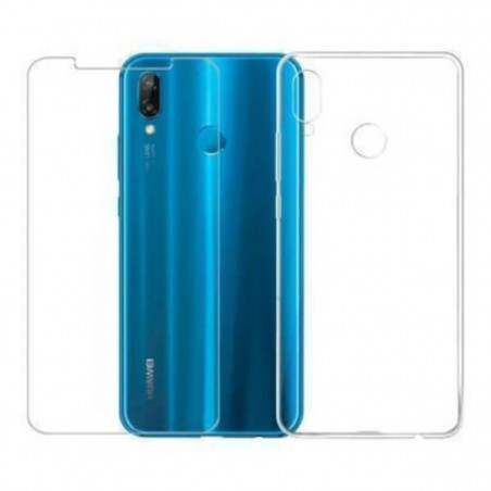 Pack funda silicona + protector cristal templado para Huawei P20 Lite