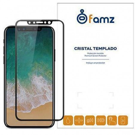 Protector de pantalla iPhone XR cirstal templado 5D marco negro