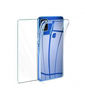 Protector cristal templado + funda silicona Samsung Galaxy A21s