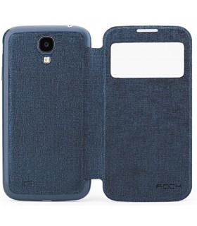 Funda Rock tipo libro con ventana para el Galaxy S4 I9500 azul