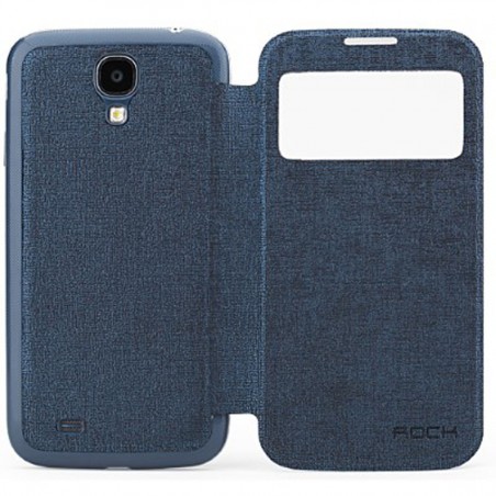 Funda Rock tipo libro con ventana para el Galaxy S4 I9500 azul
