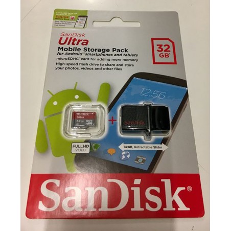Sandisk USB + tarjeta micro SD 32GB para móviles y tablets Android