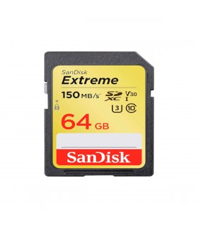 SanDisk Extreme 64GB SDXC - Tarjeta de memoria 150MB/s, Class 10, U3, V30