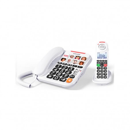 Teléfono Fijo Swissvoice Xtra 3155 con Foto Teclas + Teléfono Inalámbrico DECT