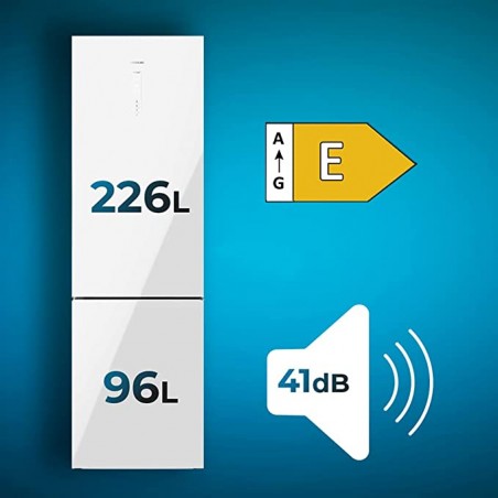 Frigorífico Bolero CoolMarket Combi 322 White Glass E