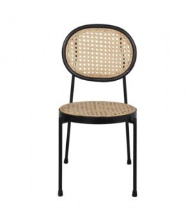 SILLA DE METAL Y RATTÁN LOUTIQUE