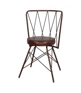 SILLA DE METAL Y PIEL BOTICA