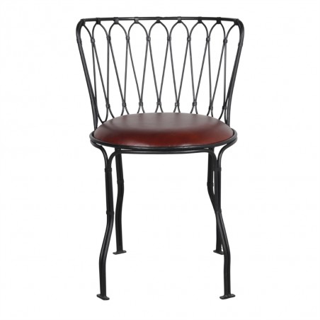 SILLA DE METAL Y PIEL VILETTE