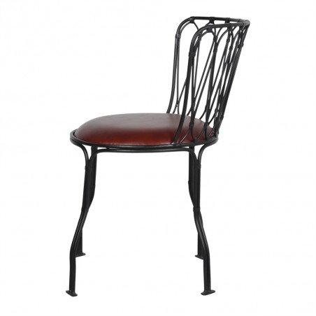 SILLA DE METAL Y PIEL VILETTE