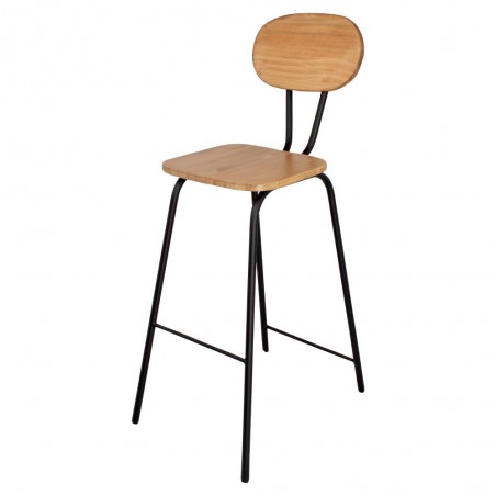 TABURETE ALTO METAL Y MADERA MARSELLA
