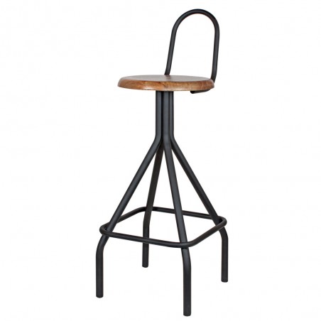 TABURETE ALTO METAL Y MADERA SINDEL