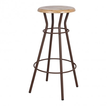 TABURETE ALTO METAL Y MADERA MORTADELO