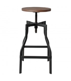 TABURETE ALTO DE METAL Y MADERA STONER