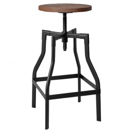 TABURETE ALTO DE METAL Y MADERA STONER