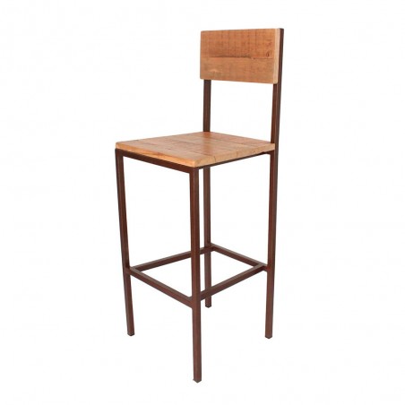 TABURETE ALTO DE METAL Y MADERA MADEIRA
