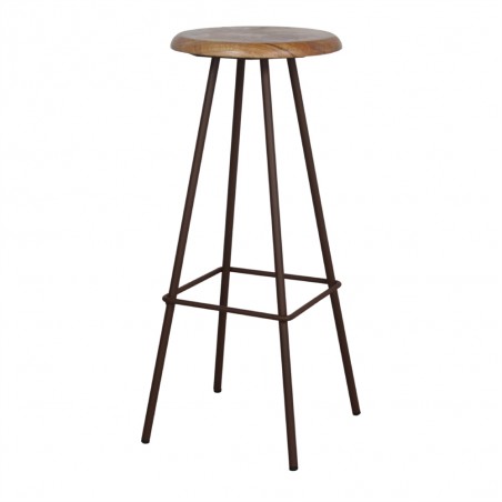 TABURETE ALTO DE METAL Y MADERA CHARLIE