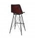 TABURETE ALTO DE METAL Y PIEL WARREN