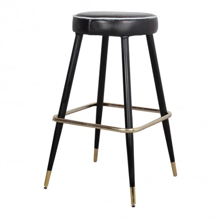 TABURETE ALTO DE METAL Y PIEL COMETA