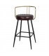 TABURETE ALTO DE METAL Y PIEL THABO MAXI