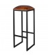 TABURETE ALTO METAL Y PIEL COUNCIL