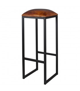 TABURETE ALTO METAL Y PIEL COUNCIL