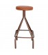 TABURETE ALTO METAL Y PIEL GAUCHO