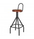 TABURETE ALTO METAL Y PIEL CLOE
