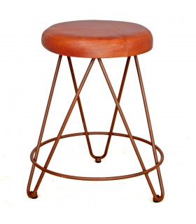 TABURETE BAJO METAL Y PIEL CABARET