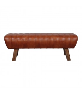BANCO DE MADERA Y PIEL BRETAIN