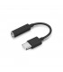 Adaptador audio Type C / hembra jack 3.5mm Negro