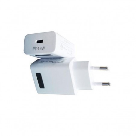 Cargador de red con salida USB Tipo C carga rápida 18W